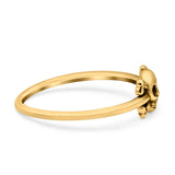Skull & Crossbones Ring Oxidized Band Solid 925 Sterling Silver Thumb Ring (6.2mm)