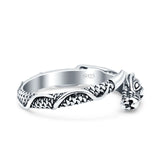 Dragon Ring Oxidized Band Solid 925 Sterling Silver Thumb Ring (7.3mm)