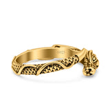 Dragon Ring Oxidized Band Solid 925 Sterling Silver Thumb Ring (7.3mm)