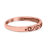 Heart Band Oxidized Ring Solid 925 Sterling Silver (3mm)