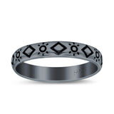 Sun Ring Oxidized Band Solid 925 Sterling Silver Thumb Ring (3mm)