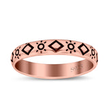 Sun Ring Oxidized Band Solid 925 Sterling Silver Thumb Ring (3mm)