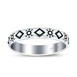 Sun Ring Oxidized Band Solid 925 Sterling Silver Thumb Ring (3mm)