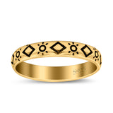 Sun Ring Oxidized Band Solid 925 Sterling Silver Thumb Ring (3mm)