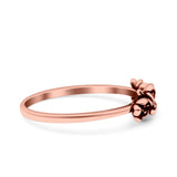 Flowers Ring Oxidized Band Solid 925 Sterling Silver Thumb Ring (5mm)