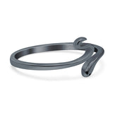 Snake Band Oxidized Ring Solid 925 Sterling Silver (9mm)