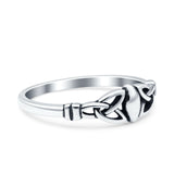 Celtic Ring Oxidized Band Solid 925 Sterling Silver Thumb Ring (5mm)