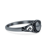 Bali Style Ring Oxidized Band Solid 925 Sterling Silver Thumb Ring (6.8mm)