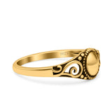 Bali Style Ring Oxidized Band Solid 925 Sterling Silver Thumb Ring (6.8mm)