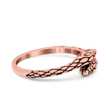 Snakes Band Oxidized Ring Solid 925 Sterling Silver (5.5mm)