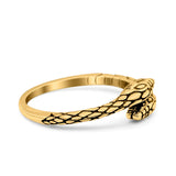 Snakes Band Oxidized Ring Solid 925 Sterling Silver (5.5mm)