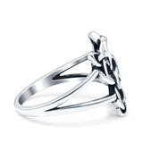 Celtic Butterfly Ring Oxidized Band Solid 925 Sterling Silver Thumb Ring (13.5mm)