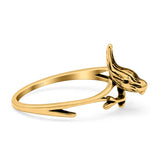 Bird Ring Oxidized Band Solid 925 Sterling Silver Thumb Ring (12mm)