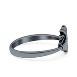 Cats Ring Oxidized Band Solid 925 Sterling Silver Thumb Ring (10mm)