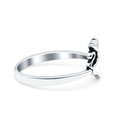 Cats Ring Oxidized Band Solid 925 Sterling Silver Thumb Ring (10mm)