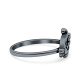 Alligator Ring Oxidized Band Solid 925 Sterling Silver Thumb Ring (10mm)