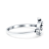 Alligator Ring Oxidized Band Solid 925 Sterling Silver Thumb Ring (10mm)
