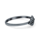 Leaves Ring Oxidized Band Solid 925 Sterling Silver Thumb Ring (6.5mm)
