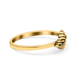 Leaves Ring Oxidized Band Solid 925 Sterling Silver Thumb Ring (6.5mm)