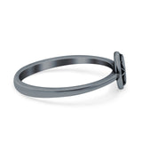 Moon & Star Ring Oxidized Band Solid 925 Sterling Silver Thumb Ring (6mm)