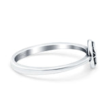 Moon & Star Ring Oxidized Band Solid 925 Sterling Silver Thumb Ring (6mm)