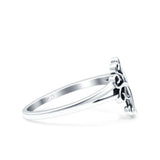 Tree Ring Oxidized Band Solid 925 Sterling Silver Thumb Ring (12mm)