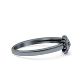 Sun Smiley Face Ring Oxidized Band Solid 925 Sterling Silver Thumb Ring (6mm)