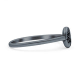 Tree of Life Ring Oxidized Band Solid 925 Sterling Silver Thumb Ring (7mm)