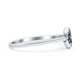 Tree of Life Ring Oxidized Band Solid 925 Sterling Silver Thumb Ring (7mm)
