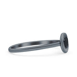 Lotus Band Oxidized Band Solid 925 Sterling Silver Thumb Ring (7mm)