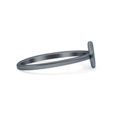 Owl Ring Oxidized Band Solid 925 Sterling Silver Thumb Ring (7mm)