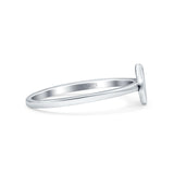 Owl Ring Oxidized Band Solid 925 Sterling Silver Thumb Ring (7mm)