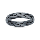 Silver Ring Oxidized Band Solid 925 Sterling Silver Thumb Ring (13mm)