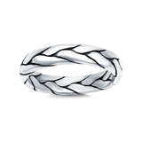 Silver Ring Oxidized Band Solid 925 Sterling Silver Thumb Ring (13mm)