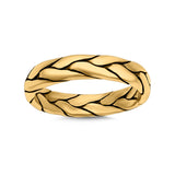 Silver Ring Oxidized Band Solid 925 Sterling Silver Thumb Ring (13mm)