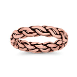 Puzzle Braided Ring Oxidized Band Solid 925 Sterling Silver Thumb Ring (5mm)