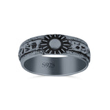 Classic Sun Trending Oxidized Band Thumb Ring (5.8mm)