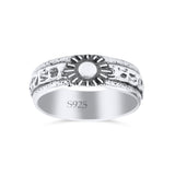 Classic Sun Trending Oxidized Band Thumb Ring (5.8mm)