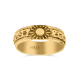 Classic Sun Trending Oxidized Band Thumb Ring (5.8mm)