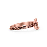 Crescent Moon Ring Oxidized Band Solid 925 Sterling Silver Thumb Ring (8mm)