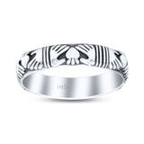 Irish Claddagh Friendship And Love Heart Inset Oxidized Rhodium Antique band  Solid 925 Sterling Silver Thumb Ring (3.8mm)