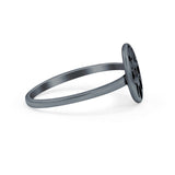 Moon Phases Ring Oxidized Band Solid 925 Sterling Silver Thumb Ring (10mm)