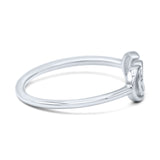 Attractive Crescent Double Moon Phases Triple Goddess New Fashionable Oxidized Ring Band Solid 925 Sterling Silver Thumb Ring (5.9mm)