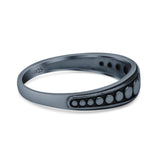 Iconic Vintage Full Moon Phases Beaded Statement Modern Style Oxidized Ring Band Solid 925 Sterling Silver Thumb Ring (4.8mm)
