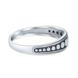 Iconic Vintage Full Moon Phases Beaded Statement Modern Style Oxidized Ring Band Solid 925 Sterling Silver Thumb Ring (4.8mm)