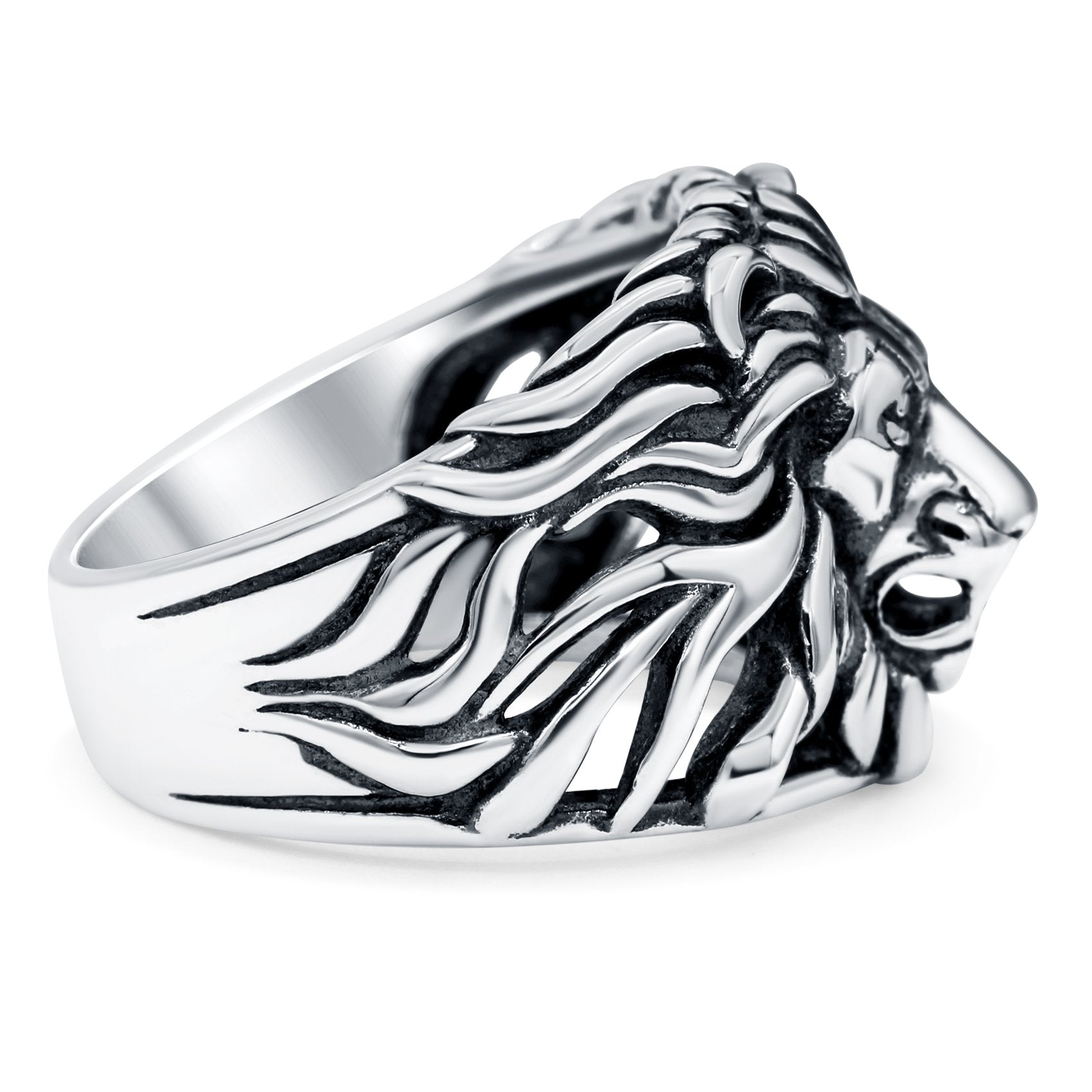 lion ring heavy sterling silver 925 man biker ring all sizes handmade – Abu  Mariam Jewelry