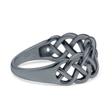 Infinity Braided Oxidized Band Ring Solid 925 Sterling Silver(8mm)