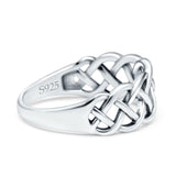 Infinity Braided Oxidized Band Ring Solid 925 Sterling Silver(8mm)