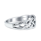 Braided Oxidized Infinity Weave Celtic Band Ring Solid 925 Sterling Silver (7mm)