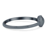 Heart Ring Oxidized Band Solid 925 Sterling Silver Thumb Ring (6mm)